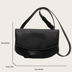 Vintage Vegan Crossbody Bag Minimalist PU Shoulder Bag