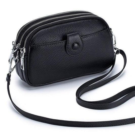 Mini Zipper Crossbody Bag Leather Mobile Phone Bag Coin Purse