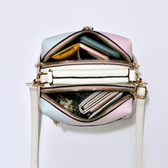 Metal Decor Ombre Satchel Bag Zipper Shoulder Bag