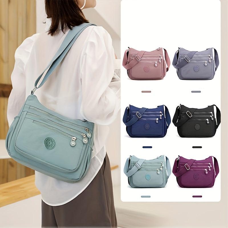 Solid Zipper Crossbody Bag Women's Casual Bag