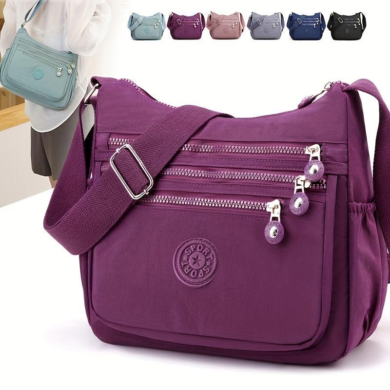 Solid Zipper Crossbody Bag Women's Casual Bag