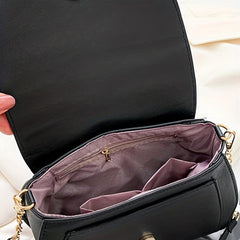 Moon Pattern Cat Ear Crossbody Bag Stylish Flap Purse