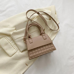 Mini Lattice Pattern Handheld Crossbody Bag PU Leather Classic Bag