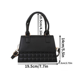 Mini Lattice Pattern Handheld Crossbody Bag PU Leather Classic Bag