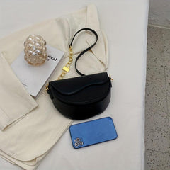Metal Chain Shoulder Purse Retro Flap Crossbody Bag For Daily Use