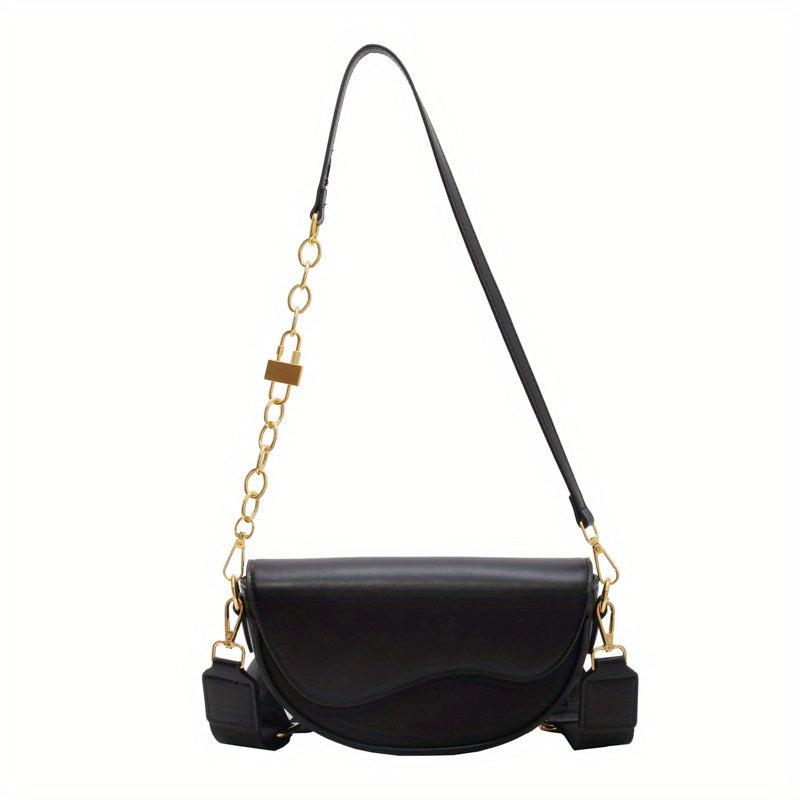 Metal Chain Shoulder Purse Retro Flap Crossbody Bag For Daily Use