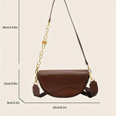 Metal Chain Shoulder Purse Retro Flap Crossbody Bag For Daily Use