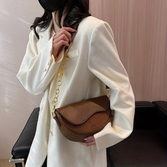 Metal Chain Shoulder Purse Retro Flap Crossbody Bag For Daily Use