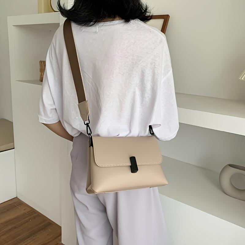 Faux Leather Crossbody Bag Women's Purse Casual Flap Shoulder Bag