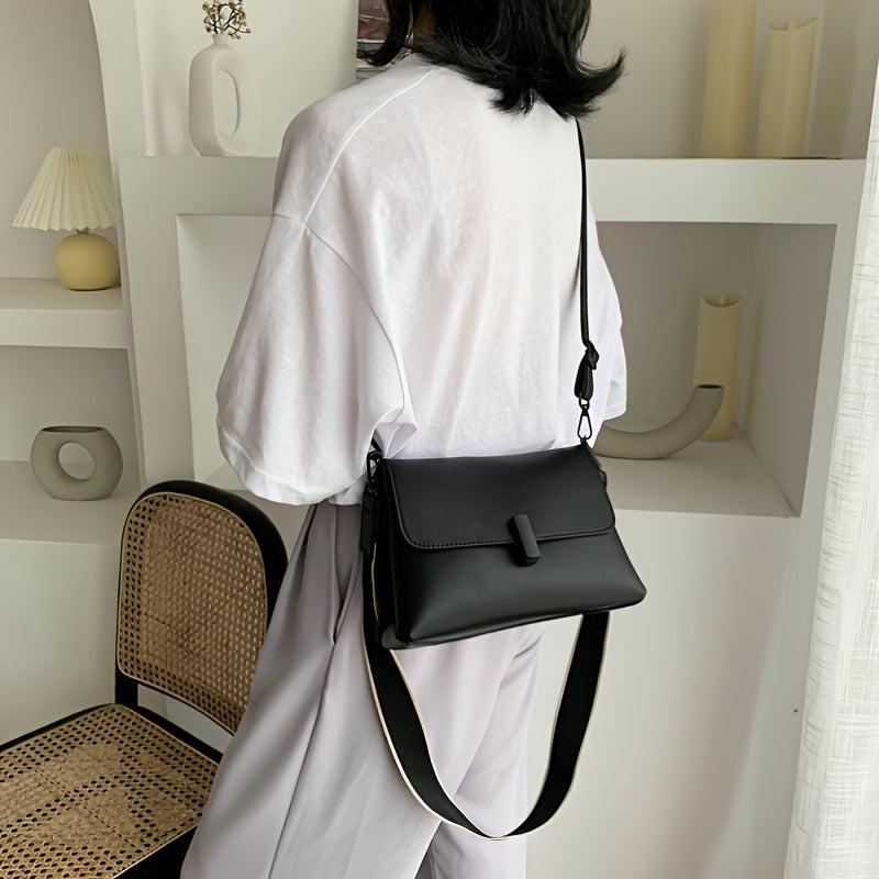 Faux Leather Crossbody Bag Women's Purse Casual Flap Shoulder Bag