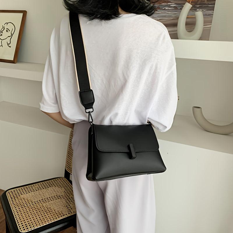 Faux Leather Crossbody Bag Women's Purse Casual Flap Shoulder Bag