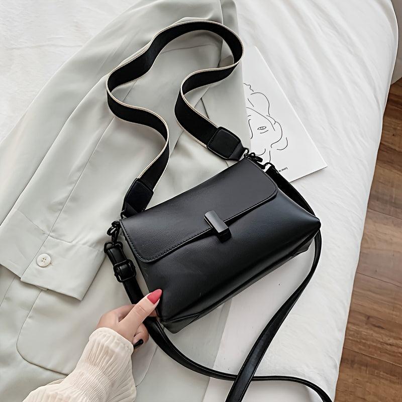 Faux Leather Crossbody Bag Women's Purse Casual Flap Shoulder Bag