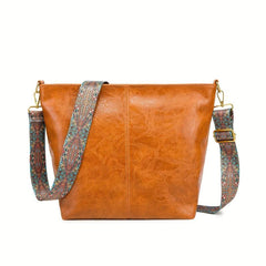 Retro Style Bucket Bag For Women Vagan Leather Hobo Bag