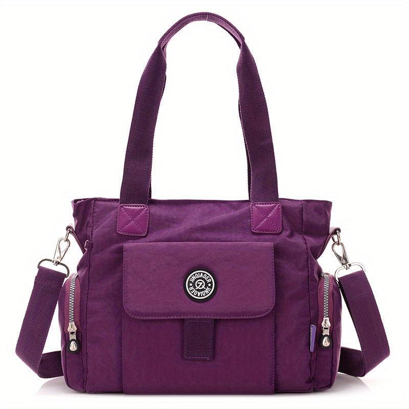 Large Capacity Solid Shoulder Bag Portable Top Handle Handbag