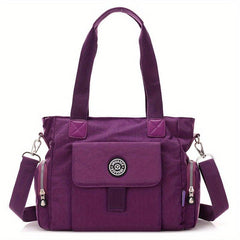 Large Capacity Solid Shoulder Bag Portable Top Handle Handbag