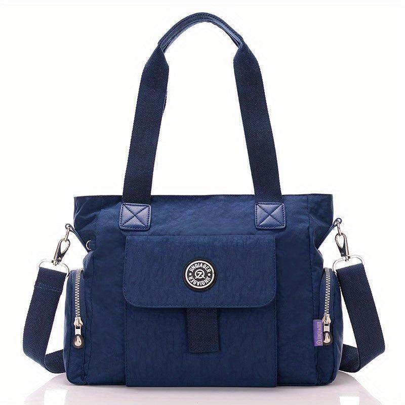 Large Capacity Solid Shoulder Bag Portable Top Handle Handbag