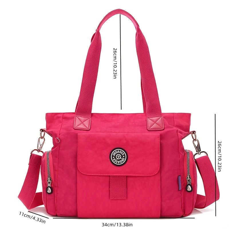 Large Capacity Solid Shoulder Bag Portable Top Handle Handbag