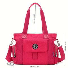 Large Capacity Solid Shoulder Bag Portable Top Handle Handbag