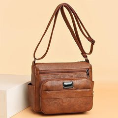 Casual Shoulder Bag Soft Faux Leather Zipper Purse