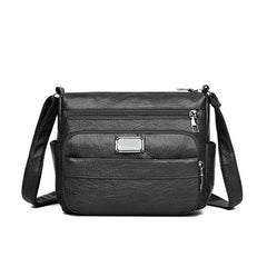 Casual Shoulder Bag Soft Faux Leather Zipper Purse