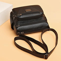 Casual Shoulder Bag Soft Faux Leather Zipper Purse