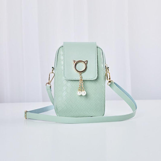 Classic Braided Crossbody Bag Solid Shoulder Bag