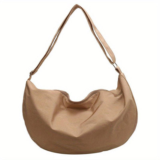 Minimalist Large Capacity Hobo Bag Solid Casual Crossbody Bag