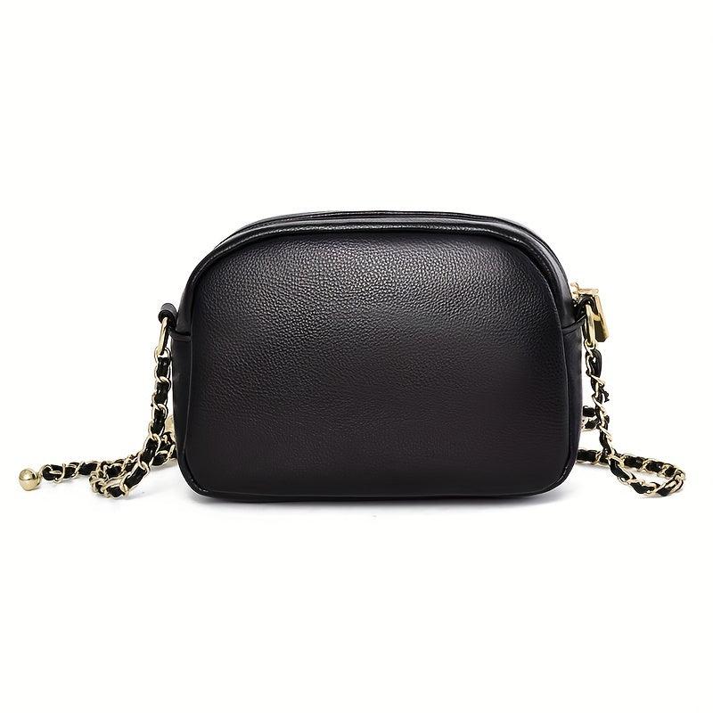 Minimalist Classic Square Bag Quilted Detail Shoulder Bag Zipper Chain Bag