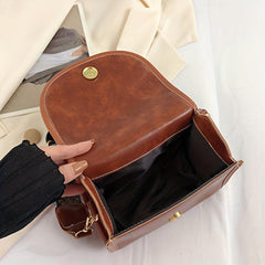 Faux Pearl Retro Style Crossbody Bag Flap Square Bag