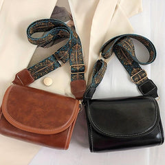 Faux Pearl Retro Style Crossbody Bag Flap Square Bag