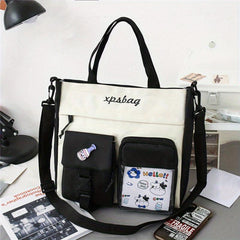 Preppy Style Crossbody Bag Pockets Front Shoulder Bag