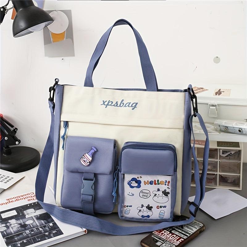 Preppy Style Crossbody Bag Pockets Front Shoulder Bag