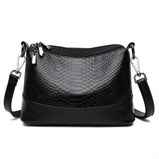 Crocodile Embossed Crossbody Bag Classic Square Shoulder Bag