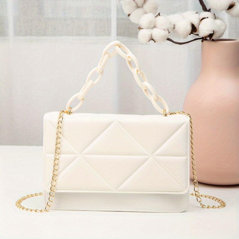 Quilted Crossbody Bag Casual PU Leather Handbag Women's Shoulder & Phone Bag
