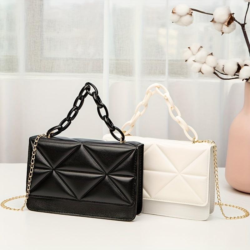 Quilted Crossbody Bag Casual PU Leather Handbag Women's Shoulder & Phone Bag