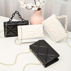 Quilted Crossbody Bag Casual PU Leather Handbag Women's Shoulder & Phone Bag