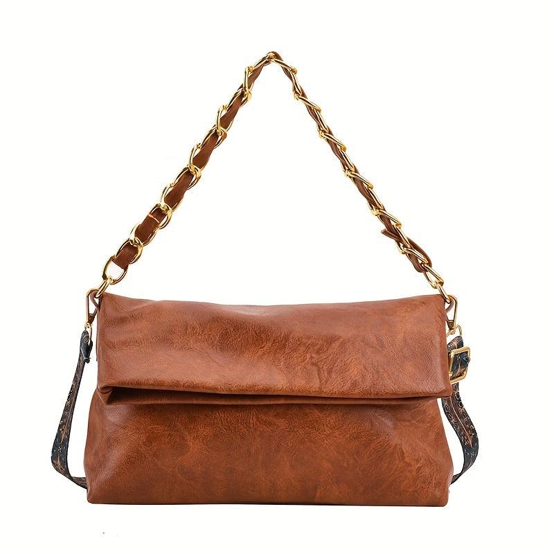 Classic Flap Square Shoulder Bag All Match Vintage Shoulder Bag Retro Pattern