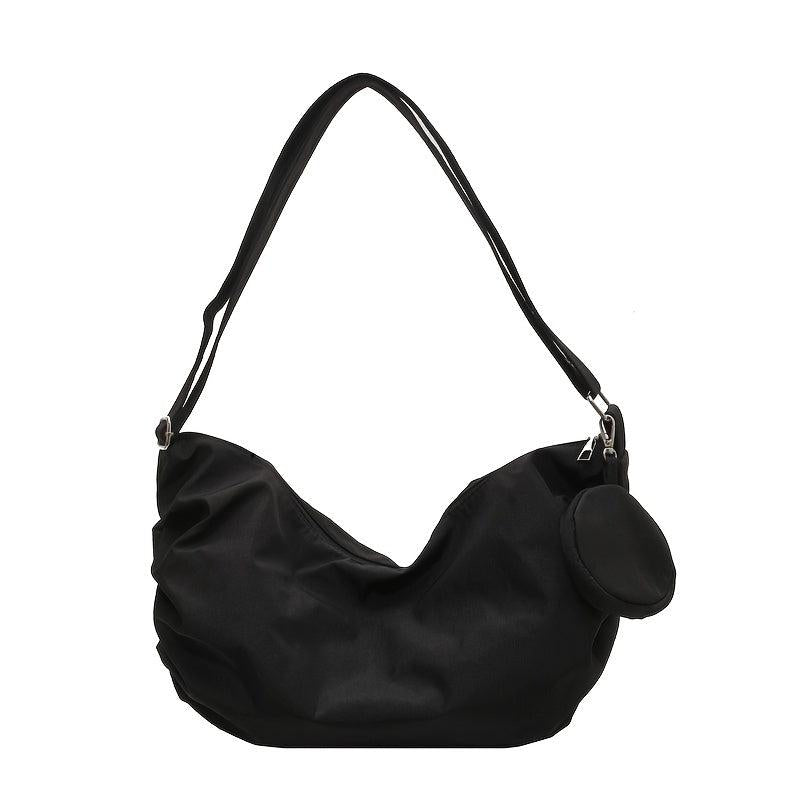 Ruched Crossbody Bag Large Capacity Shoulder Bag All match Hobo Bag