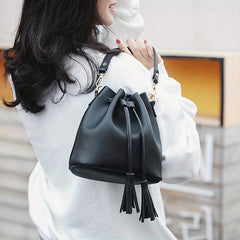 Minimalist Drawstring Shoulder Bag for Work