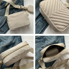 Mini Embossing Cube Crossbody Bag Textured Bag Classic Versatile Shoulder Bag