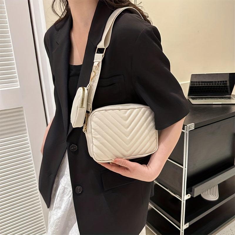 Mini Embossing Cube Crossbody Bag Textured Bag Classic Versatile Shoulder Bag
