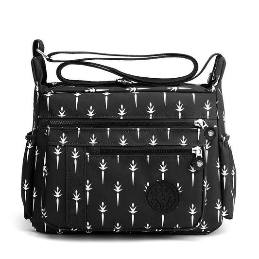 Graphic Print Nylon Crossbody Bag Large Capacity Pocket Purse