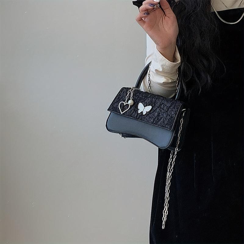 Niche Butterfly Decor Square Bag Crossbody Flap Bag