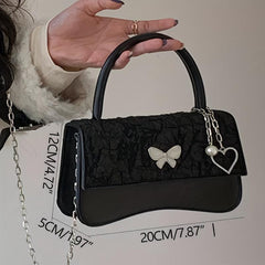 Niche Butterfly Decor Square Bag Crossbody Flap Bag