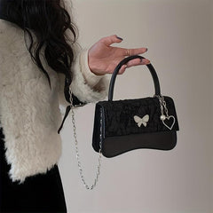 Niche Butterfly Decor Square Bag Crossbody Flap Bag