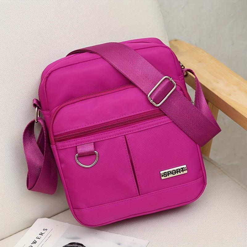Vintage Solid Square Bag Zipper Crossbody All Match Purse