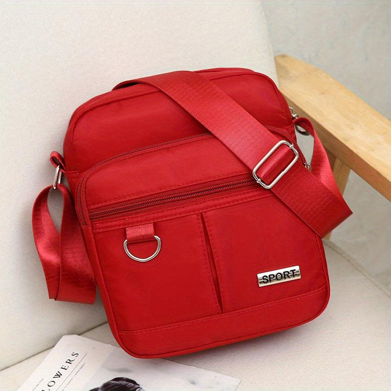 Vintage Solid Square Bag Zipper Crossbody All Match Purse