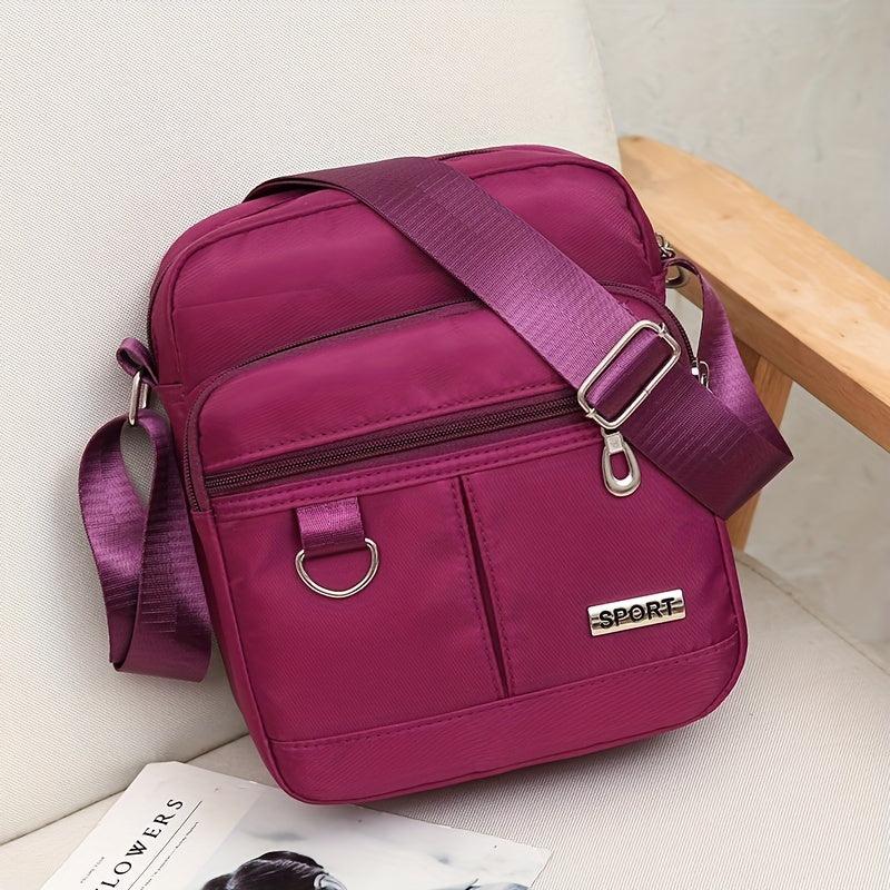 Vintage Solid Square Bag Zipper Crossbody All Match Purse