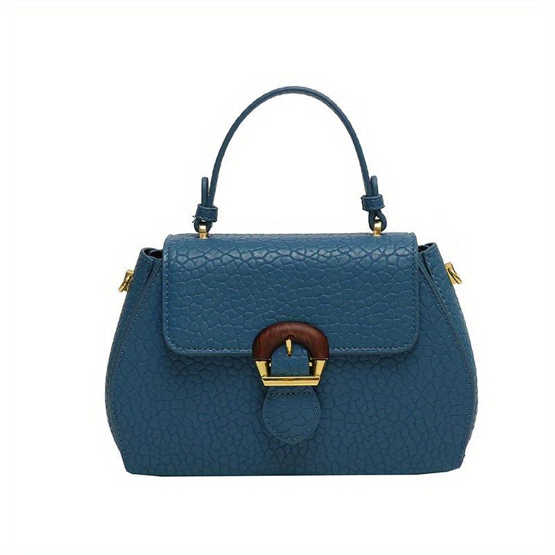 Lychee Pattern Crossbody Bag with Buckle Decor