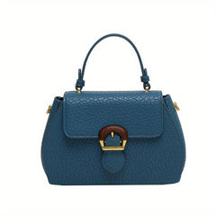 Lychee Pattern Crossbody Bag with Buckle Decor